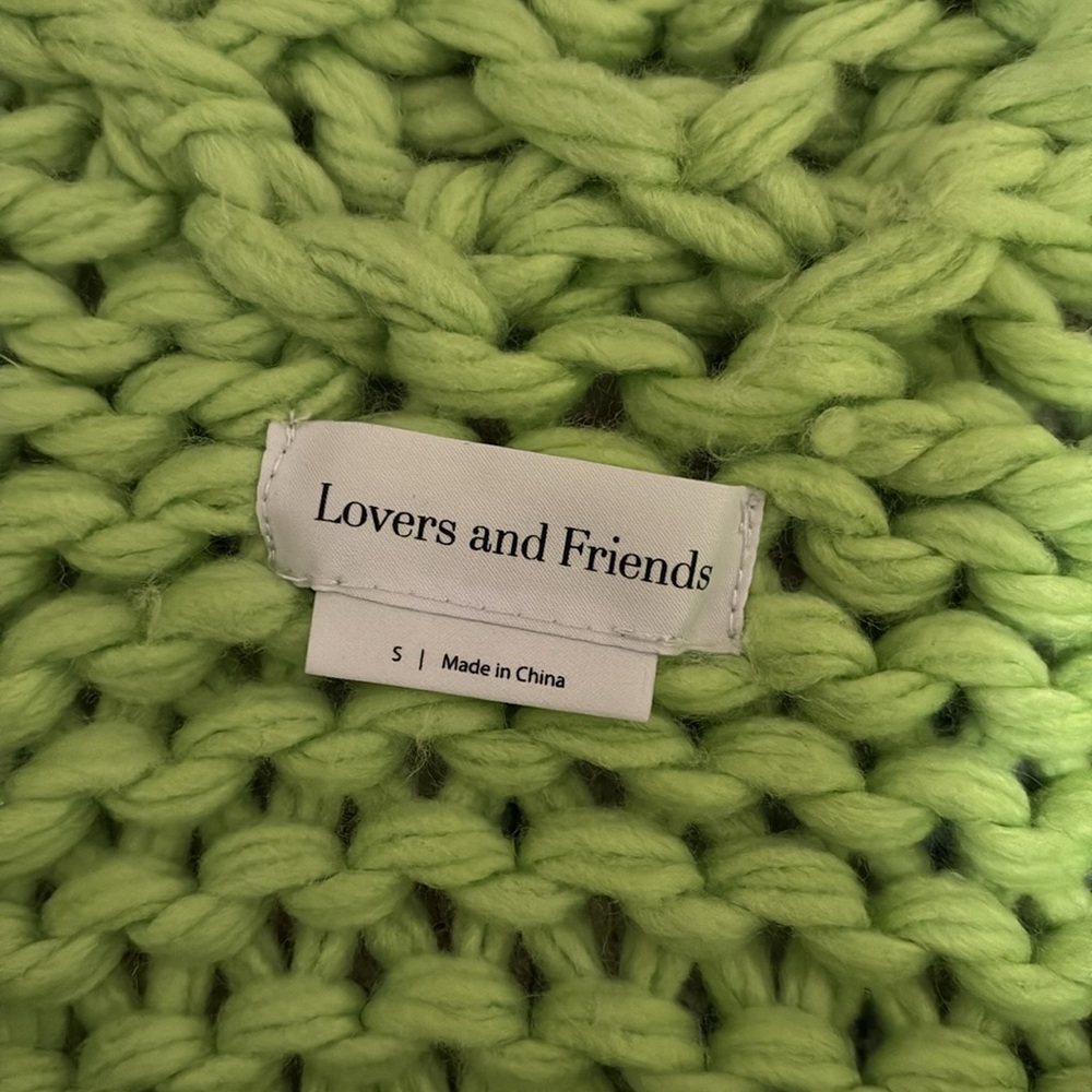 Lovers and Friends Doxie Sweater in Lime Green SZ S VGUC - Picture 6 of 9